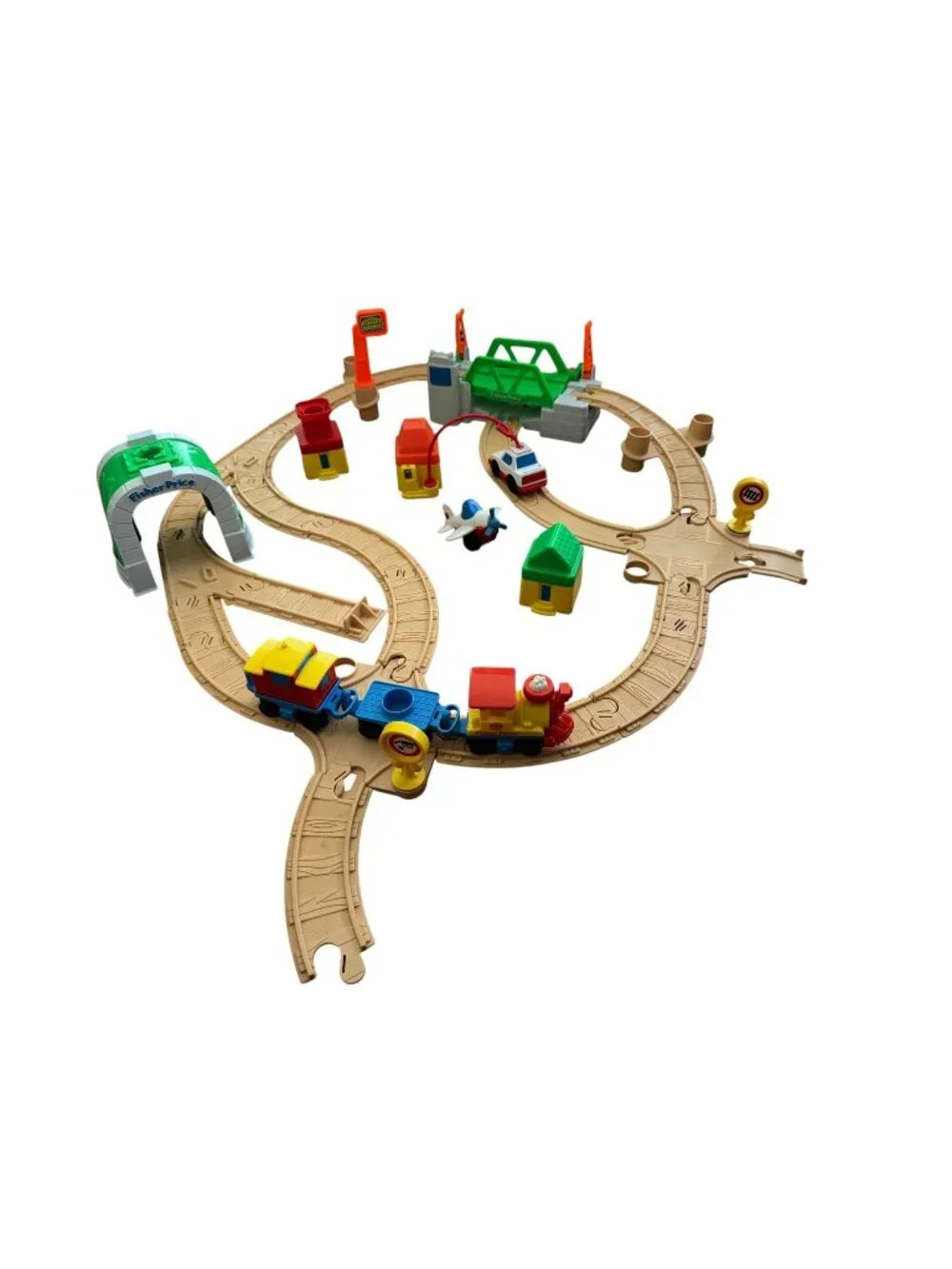 Fisher-Price Flip Track Rail & Road Set MISSING CRANE & DUMP TRUCK